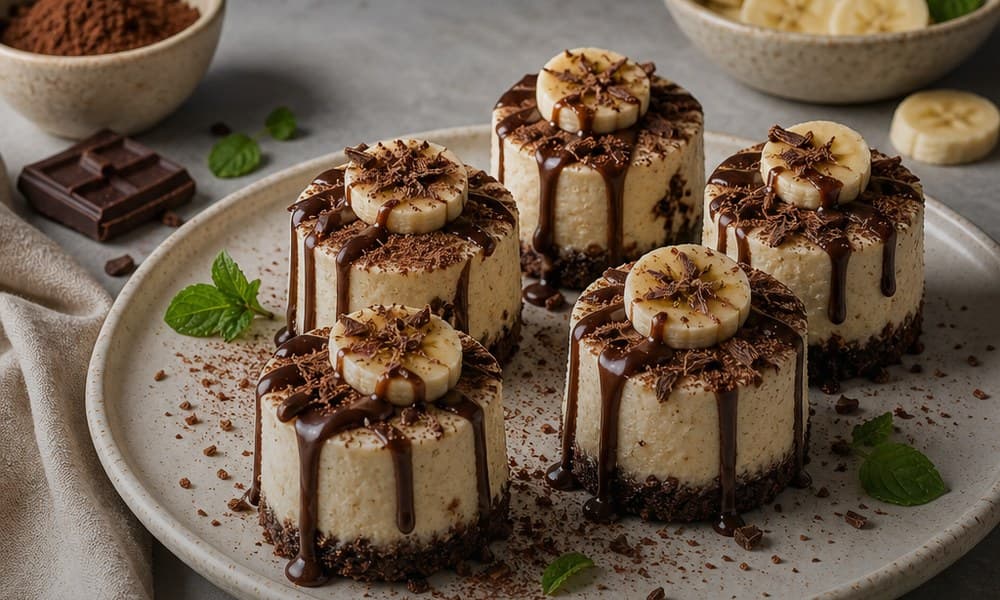 Schoko Banane Cheesecake Bites